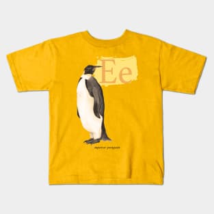 E is for Emperor Penguin Kids T-Shirt